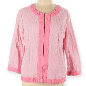 Christopher & Banks Pink Ticking Blazer/ Jacket